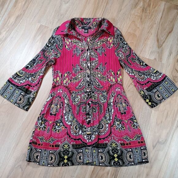 Alfani Tops - 🔺️Alfani Pink Crinkle Buttoned Long Sleeve Top Petite 10